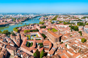 Toulouse aerial panoramic view, France
