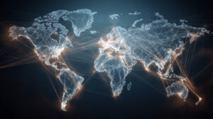Global network connection. World map point and line composition concept of global business. Vector Illustration