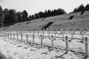 Cemetery near the nazi concentration camp of Struthof – Natzweiler, Alsace, France Abstract concept: symbol of nazism and all kind of genocide.