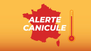 Alerte canicule France. Illustration, bannière vectorielle vigilance canicule.
